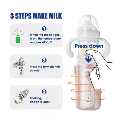 La catégorie comestible multifonctionnelle 240ml 3 dans 1 brassent vite la bouteille à lait de alimentation de bébé de verre instantané avec le réchauffeur de bouteille de thermostat