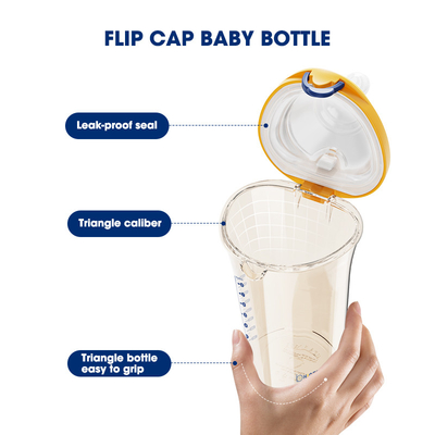 Bébé Flip Cap de PPSU biberons BPA de 8 onces écoulement régulier libre anti colique