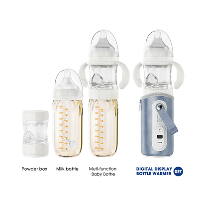 Biberon de lait maternel en verre de bébé d'ODM 240ml 3 dans 1 avec le distributeur de formule