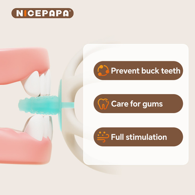 Nouveau produit Détecteur de dents en silicone sûr ne nuit pas à la santé des dents de bébé Développement sensoriel (bleu)