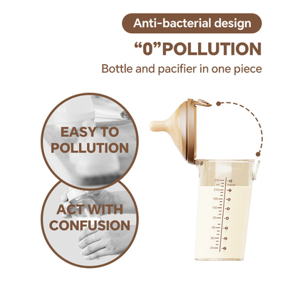 Vente à chaud Anti-chute 180ml Flip-cap lait de bébé bouteille bebes Produits avec débit lent mamelon en silicone