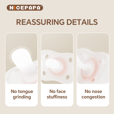NICEPAPA COMPANION Une sucette sans BPA, auto-ajustement de la pression de l'air, plus de 6 mois avec une boîte de rangement de sucettes