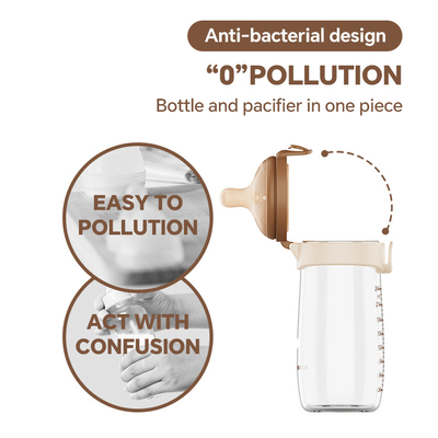 Une bouteille en verre de haute qualité, résistant aux morsures, une tétine durable, adaptée aux nouveau-nés.