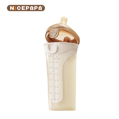Bouteille de lait de bébé en silicone doux anti-gouttes à bouchon pliable avec mamelon à réponse naturelle (code S trou rond)