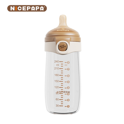 Une bouteille en verre de haute qualité, résistant aux morsures, une tétine durable, adaptée aux nouveau-nés.